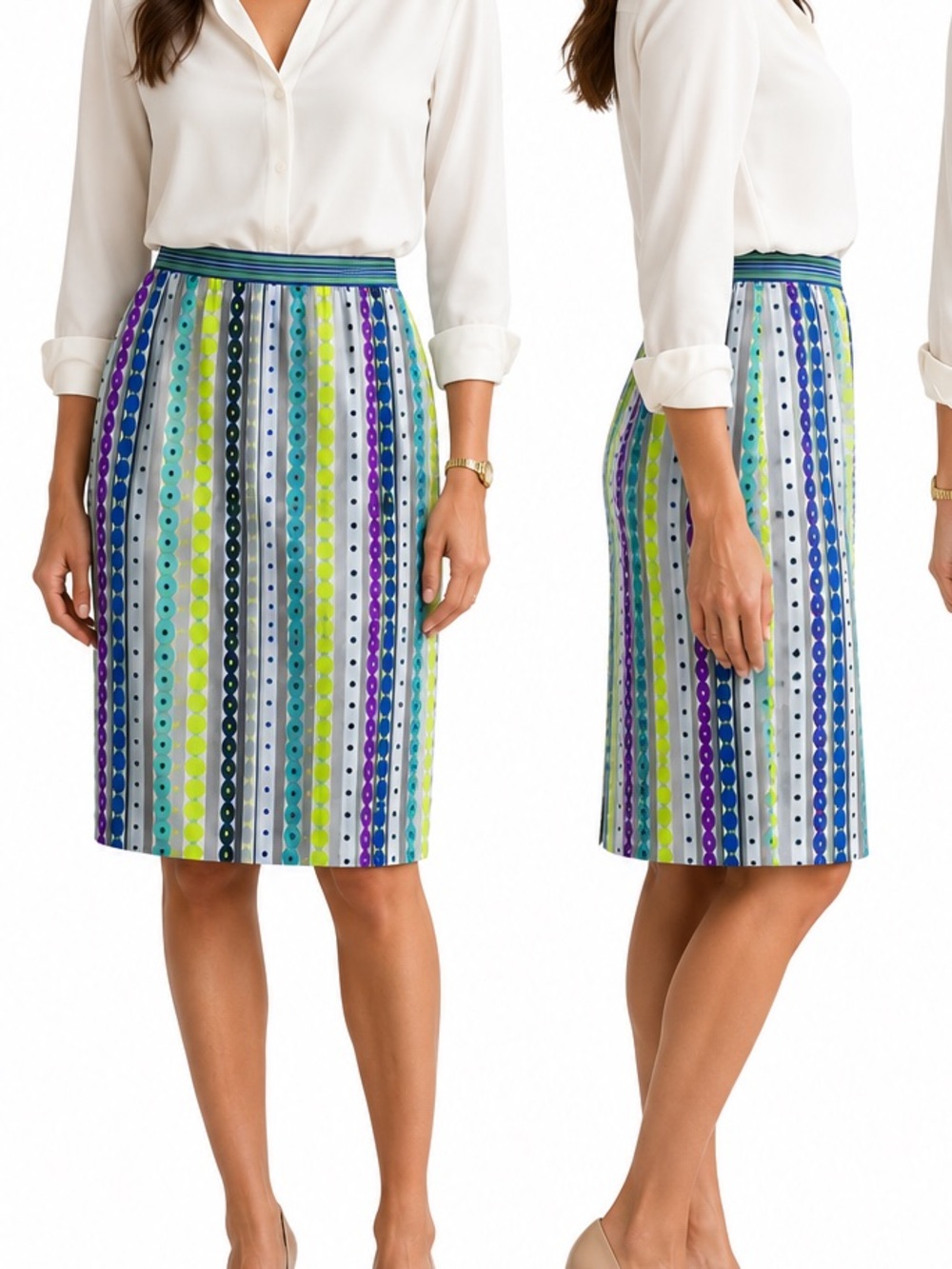 Riani Geometric Print skirt size 10 striped print